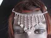 New Women Silver Rhinestones Fashion Drapes Metal Head Chain Fashion Jewelry Hair Accessories Wedding - alwaystyle4you - 1